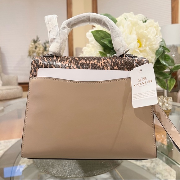 Coach Tabby 20 Top Handle In Colorblock With Snakeskin Detail Crossbody Bag 3787 - Picture 11 of 14